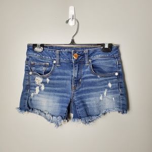 AE Distressed Stretch Jean Shorts